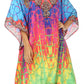 Sakkas MiuMiu Ligthweight Summer Printed Short Caftan Dress / Cover Up