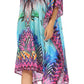 Sakkas MiuMiu Ligthweight Summer Printed Short Caftan Dress / Cover Up