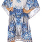 Sakkas MiuMiu Ligthweight Summer Printed Short Caftan Dress / Cover Up