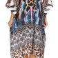 Sakkas MiuMiu Ligthweight Summer Printed Short Caftan Dress / Cover Up