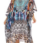 Sakkas MiuMiu Ligthweight Summer Printed Short Caftan Dress / Cover Up