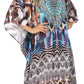 Sakkas MiuMiu Ligthweight Summer Printed Short Caftan Dress / Cover Up