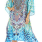 Sakkas MiuMiu Ligthweight Summer Printed Short Caftan Dress / Cover Up