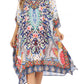 Sakkas MiuMiu Ligthweight Summer Printed Short Caftan Dress / Cover Up