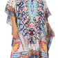 Sakkas MiuMiu Ligthweight Summer Printed Short Caftan Dress / Cover Up