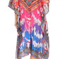 Sakkas MiuMiu Ligthweight Summer Printed Short Caftan Dress / Cover Up