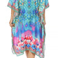 Sakkas MiuMiu Ligthweight Summer Printed Short Caftan Dress / Cover Up