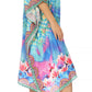 Sakkas MiuMiu Ligthweight Summer Printed Short Caftan Dress / Cover Up