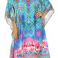 Sakkas MiuMiu Ligthweight Summer Printed Short Caftan Dress / Cover Up