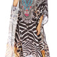 Sakkas MiuMiu Ligthweight Summer Printed Short Caftan Dress / Cover Up