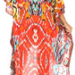 Sakkas Laisson Flowy Hi Low Caftan Rhinestone Boxy V Neck Dress Top Cover / Up