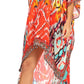 Sakkas Laisson Flowy Hi Low Caftan Rhinestone Boxy V Neck Dress Top Cover / Up