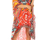 Sakkas Laisson Flowy Hi Low Caftan Rhinestone Boxy V Neck Dress Top Cover / Up