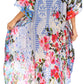 Sakkas Laisson Flowy Hi Low Caftan Rhinestone Boxy V Neck Dress Top Cover / Up