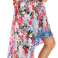 Sakkas Laisson Flowy Hi Low Caftan Rhinestone Boxy V Neck Dress Top Cover / Up
