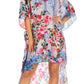 Sakkas Laisson Flowy Hi Low Caftan Rhinestone Boxy V Neck Dress Top Cover / Up