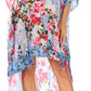 Sakkas Laisson Flowy Hi Low Caftan Rhinestone Boxy V Neck Dress Top Cover / Up
