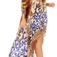 Sakkas Laisson Flowy Hi Low Caftan Rhinestone Boxy V Neck Dress Top Cover / Up