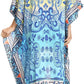 Sakkas Laisson Flowy Hi Low Caftan Rhinestone Boxy V Neck Dress Top Cover / Up