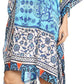 Sakkas Laisson Flowy Hi Low Caftan Rhinestone Boxy V Neck Dress Top Cover / Up