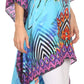 Sakkas Laisson Flowy Hi Low Caftan Rhinestone Boxy V Neck Dress Top Cover / Up