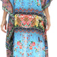 Sakkas Laisson Flowy Hi Low Caftan Rhinestone Boxy V Neck Dress Top Cover / Up
