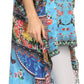 Sakkas Laisson Flowy Hi Low Caftan Rhinestone Boxy V Neck Dress Top Cover / Up