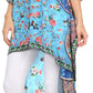 Sakkas Laisson Flowy Hi Low Caftan Rhinestone Boxy V Neck Dress Top Cover / Up