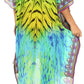 Sakkas Laisson Flowy Hi Low Caftan Rhinestone Boxy V Neck Dress Top Cover / Up