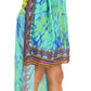 Sakkas Laisson Flowy Hi Low Caftan Rhinestone Boxy V Neck Dress Top Cover / Up