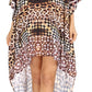 Sakkas Laisson Flowy Hi Low Caftan Rhinestone Boxy V Neck Dress Top Cover / Up