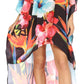 Sakkas Laisson Flowy Hi Low Caftan Rhinestone Boxy V Neck Dress Top Cover / Up