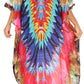 Sakkas Laisson Flowy Hi Low Caftan Rhinestone Boxy V Neck Dress Top Cover / Up