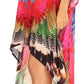 Sakkas Laisson Flowy Hi Low Caftan Rhinestone Boxy V Neck Dress Top Cover / Up