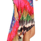 Sakkas Laisson Flowy Hi Low Caftan Rhinestone Boxy V Neck Dress Top Cover / Up