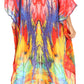 Sakkas Laisson Flowy Hi Low Caftan Rhinestone Boxy V Neck Dress Top Cover / Up