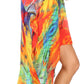 Sakkas Laisson Flowy Hi Low Caftan Rhinestone Boxy V Neck Dress Top Cover / Up