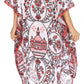 Sakkas Laisson Flowy Hi Low Caftan Rhinestone Boxy V Neck Dress Top Cover / Up