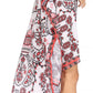 Sakkas Laisson Flowy Hi Low Caftan Rhinestone Boxy V Neck Dress Top Cover / Up