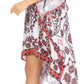 Sakkas Laisson Flowy Hi Low Caftan Rhinestone Boxy V Neck Dress Top Cover / Up