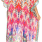 Sakkas Laisson Flowy Hi Low Caftan Rhinestone Boxy V Neck Dress Top Cover / Up
