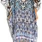 Sakkas Laisson Flowy Hi Low Caftan Rhinestone Boxy V Neck Dress Top Cover / Up