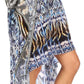 Sakkas Laisson Flowy Hi Low Caftan Rhinestone Boxy V Neck Dress Top Cover / Up