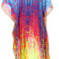Sakkas Laisson Flowy Hi Low Caftan Rhinestone Boxy V Neck Dress Top Cover / Up