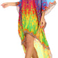 Sakkas Laisson Flowy Hi Low Caftan Rhinestone Boxy V Neck Dress Top Cover / Up