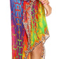 Sakkas Laisson Flowy Hi Low Caftan Rhinestone Boxy V Neck Dress Top Cover / Up