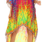 Sakkas Laisson Flowy Hi Low Caftan Rhinestone Boxy V Neck Dress Top Cover / Up