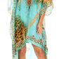 Sakkas Laisson Flowy Hi Low Caftan Rhinestone Boxy V Neck Dress Top Cover / Up