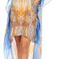Sakkas Laisson Flowy Hi Low Caftan Rhinestone Boxy V Neck Dress Top Cover / Up