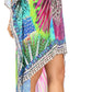 Sakkas Laisson Flowy Hi Low Caftan Rhinestone Boxy V Neck Dress Top Cover / Up